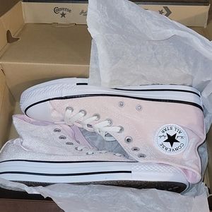 Converse pink velvet shoes